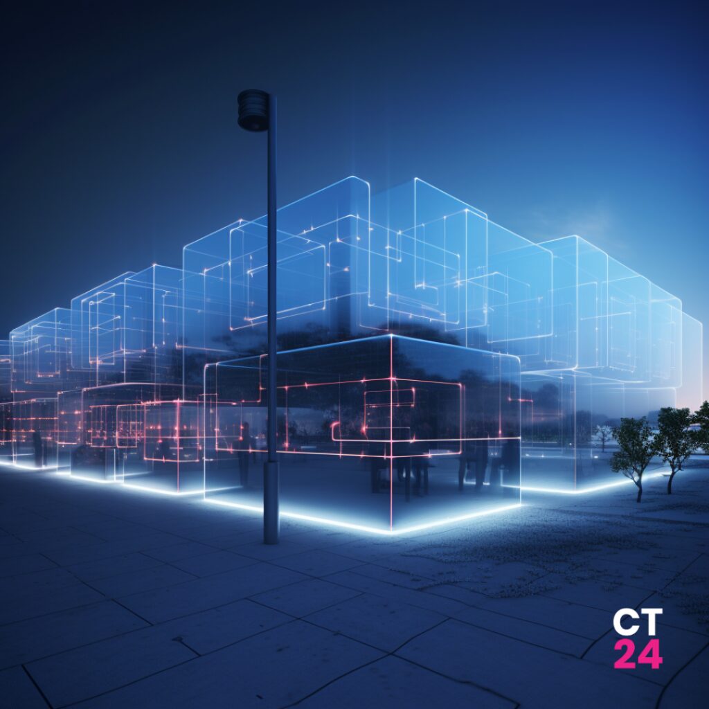 secure perimeter around a small area at night