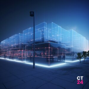 secure perimeter around a small area at night