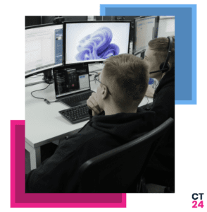3d image of ct24 it support team working on a ticket